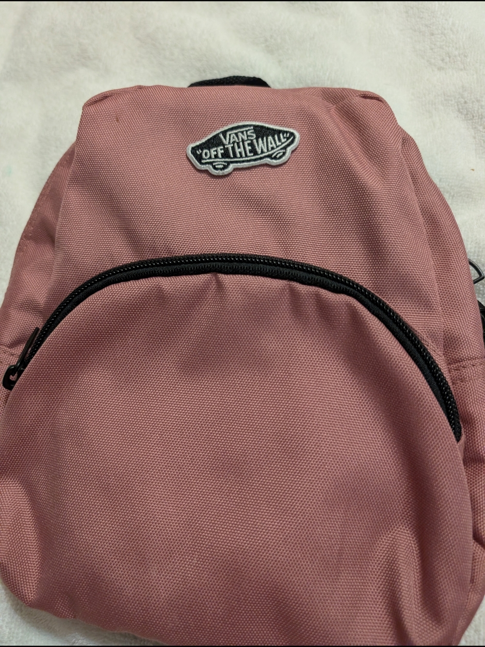 Vans Rose Pink Mini Backpack with 'Off The Wall' Patch